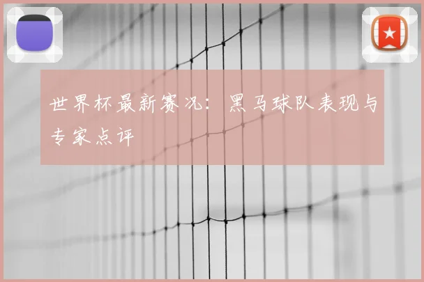 世界杯最新赛况：黑马球队表现与专家点评